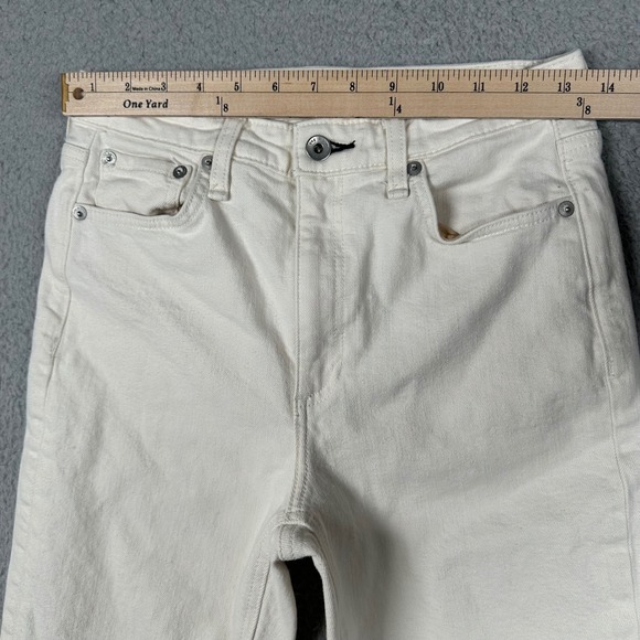 Rag & Bone Nina High-Rise Ankle Cigarette Jeans Off White Cream Size 27 Classic - Picture 4 of 9